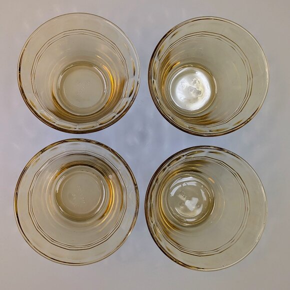 Vintage Amber Forte Crisa Custard Cups – Set of 4 | Retro Glass Dessert Bowls - Picture 3 of 6